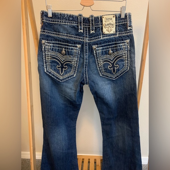 Rock Revival Men’s Bruno Boot Cut 32 Denim Blue Jeans Dark Wash (32x30) - Picture 15 of 15